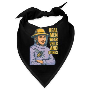 Real Men Wear Veils And Stings Imker Bienen - Bandana - Schwarz - Vorne