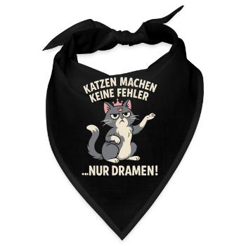 Katze macht Drama kein Fehler Design - Bandana - Schwarz - Vorne