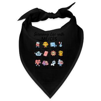 ME/CFS Alltag überleben – Symptom Comic - Bandana - Schwarz - Vorne
