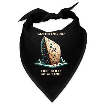 XP Grind: Griff für Griff | Bouldern Pixel Art - Bandana - Schwarz - Vorne