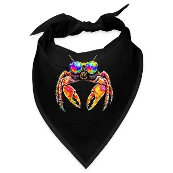 Krebs Krabbe Krebstiere Crab Strandkrabbe Krebse - Bandana - Schwarz - Vorne