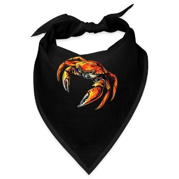 Krebs Krabbe Krebstiere Crab Strandkrabbe Krebse - Bandana - Schwarz - Vorne
