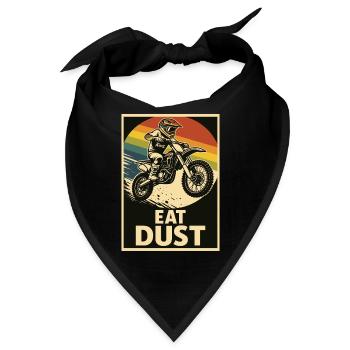 Motocross Fahrer mit Spruch Staub fressen - Bandana - Schwarz - Vorne