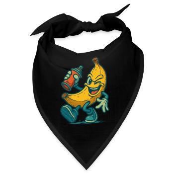 Freche Banane mit Spraydose - Bandana - Schwarz - Vorne