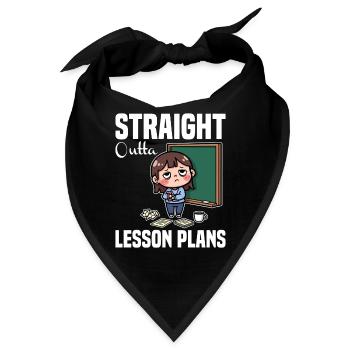 STRAIGHT OUTTA UNTERRICHTSPLÄNE - LEHRER-GESCHENK - Bandana - Schwarz - Vorne
