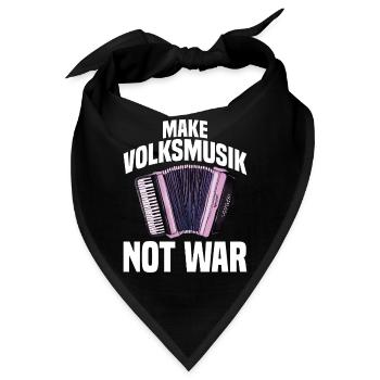 Akkordeon - Make Volksmusik not War - Bandana - Schwarz - Vorne