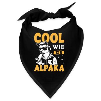 Alpaka Fan COOL WIE EIN ALPAKA Lama Lustig - Bandana - Schwarz - Vorne