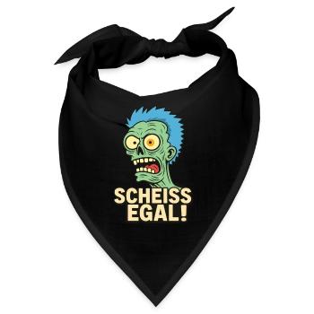 Grüner Zombie dem Alles egal ist - Bandana - Schwarz - Vorne