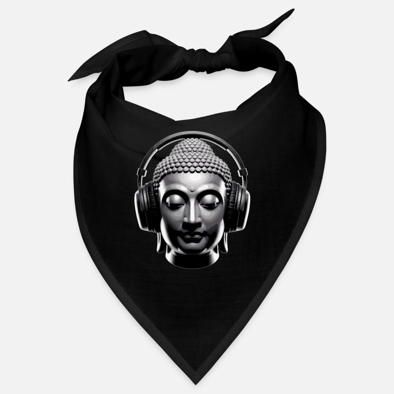 Bouddha avec casque Mindfulness Musique Boho Zen Bandana