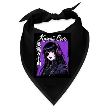 Cyberpunk Girl Kawaii Core - Bandana - Schwarz - Vorne