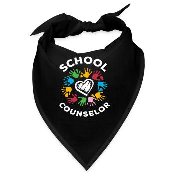 Schulberater Herz Handabdrücke - Bandana - Schwarz - Vorne