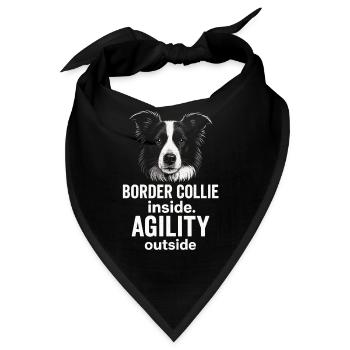 Border Collie Agility Hundesport Spruch - Bandana - Schwarz - Vorne