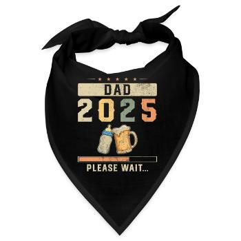 Papa 2025 Schwangerschaftsankündigung werdender Papa - Bandana - Schwarz - Vorne
