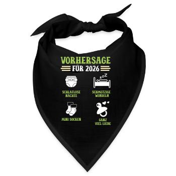Schwangerschaft VORHERSAGE 2026 Lustiges - Bandana - Schwarz - Vorne