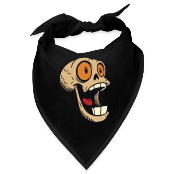 Lachender Totenkopf mit großen Augen - Bandana - Schwarz - Vorne