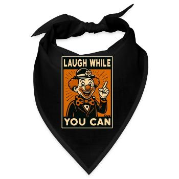 Lachender Clown im Retro Comicstil - Bandana - Schwarz - Vorne