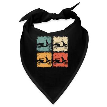 Vintage Roller Moped Für Roller Fahrer - Bandana - Schwarz - Vorne