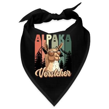 Alpaka Fan ALPAKA VERSTEHER Retro Lustig - Bandana - Schwarz - Vorne