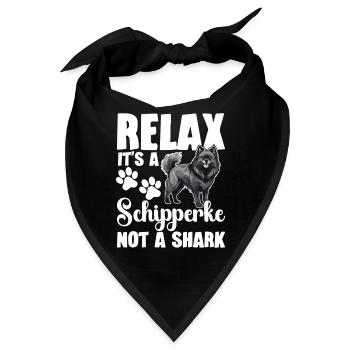 Entspannen Sie Es, Es Ist Ein Schipperke, Kein Hai - Bandana - Schwarz - Vorne