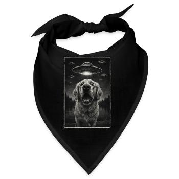 Lustiger Hund Und UFOs Im Wald - Bandana - Schwarz - Vorne