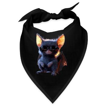 Fledermaus Flughund Vampir Bat Süße Fledemäuse - Bandana - Schwarz - Vorne