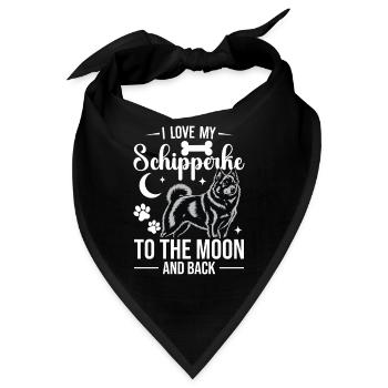 Ich Liebe Meinen Schipperke Zum Mond Und Backi - Bandana - Schwarz - Vorne