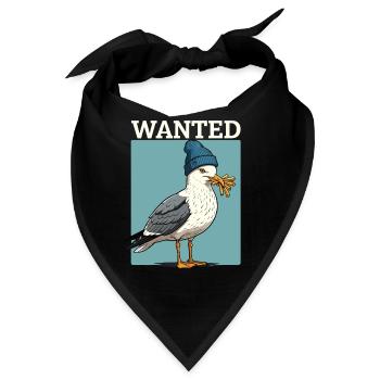 Gesuchte Möwe Mit Pommes Beanie Illustration - Bandana - Schwarz - Vorne