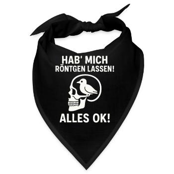 Röntgenbild mit Vogel im Kopf - Bandana - Schwarz - Vorne