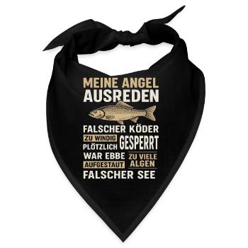 Angel Ausreden – Kein Fisch, viele Gründe - Bandana - Schwarz - Vorne