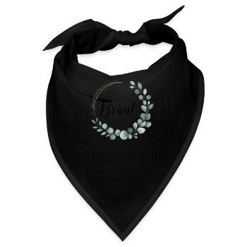 Braut Blumenkranz Eukalyptus JGA Hochzeit - Bandana - Schwarz - Vorne