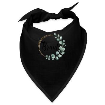 Braut Blumenkranz Eukalyptus JGA Hochzeit - Bandana - Schwarz - Vorne