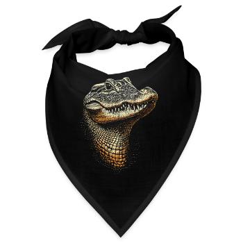 Krokodil Alligator Reptilien Kroko Liebe Krokodile - Bandana - Schwarz - Vorne
