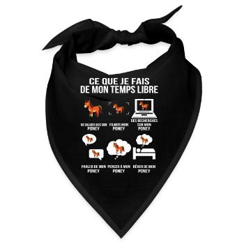 Was ich in meiner Freizeit mache Pony - Bandana - Schwarz - Vorne
