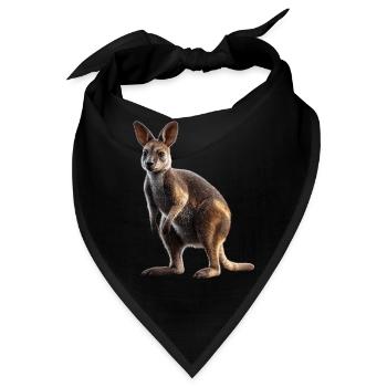Wallaby Australien Outback Wildes Süßes Känguru - Bandana - Schwarz - Vorne