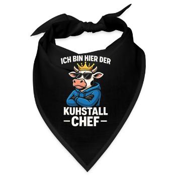 Kuhstall Chef – Coole Cartoon Kuh - Bandana - Schwarz - Vorne