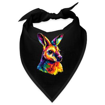 Wallaby Australien Outback Wildes Süßes Känguru - Bandana - Schwarz - Vorne