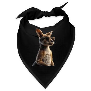 Wallaby Australien Outback Wildes Süßes Känguru - Bandana - Schwarz - Vorne