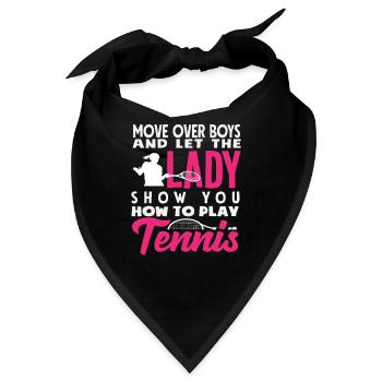 Tennis Spieler Lass Die Dame Zeigen - Bandana - Schwarz - Vorne
