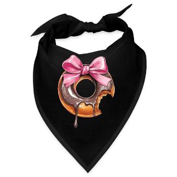 Kokette Schleife Donuts Krapfen Sprinkles Mädchen - Bandana - Schwarz - Vorne
