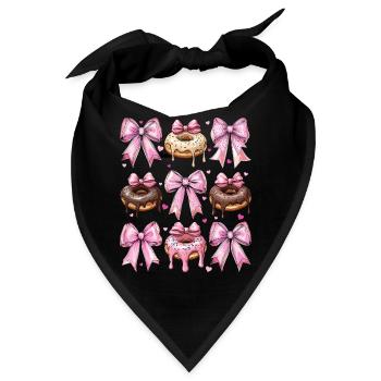 Kokette Schleife Donuts Krapfen Sprinkles Mädchen - Bandana - Schwarz - Vorne