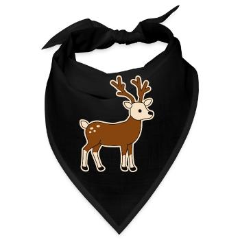 Niedliche Hirsche Verspielte Illustration Karibu - Bandana - Schwarz - Vorne