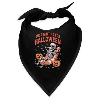 Entspannende Skelett Halloween Stimmung - Bandana - Schwarz - Vorne