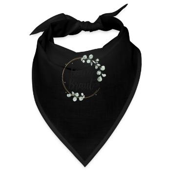 Team Braut Brautjungfern Eukalyptus JGA Hochzeit - Bandana - Schwarz - Vorne