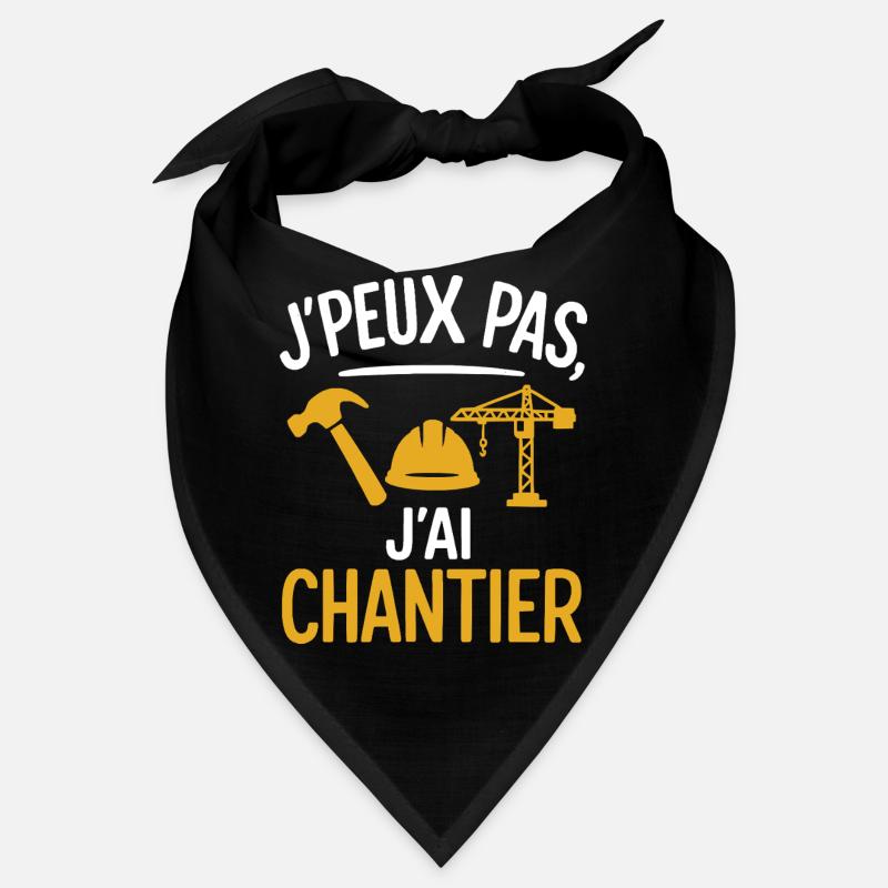 I can't, I have a construction site, design, humor, work Bandana