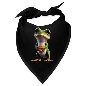 Frosch Kleine Kröte Laubfrosch Froschkönig Frösche - Bandana - Schwarz - Vorne