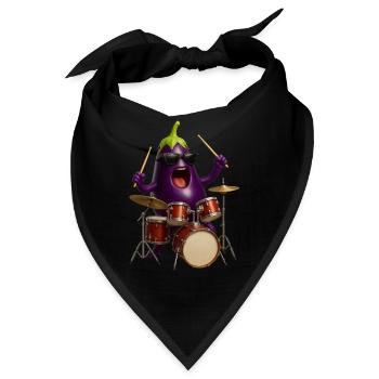Aubergine Schlagzeug - Bandana - Schwarz - Vorne