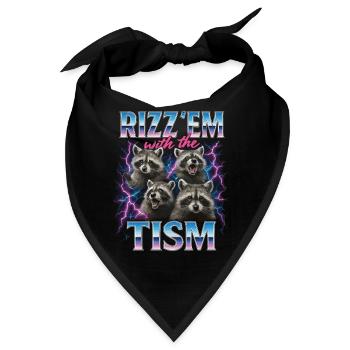 Rizz Tism Waschbären Meme Blitze - Bandana - Schwarz - Vorne