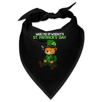 Weck mich auf, wenn St. Patrick's Day ist - Humor - Bandana - Schwarz - Vorne