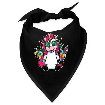 Einhorn Cocktail Saufen Party Feiern Urlaub JGA - Bandana - Schwarz - Vorne
