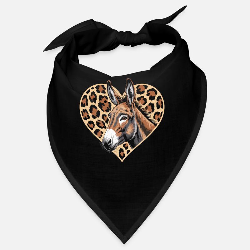 Esel mit Leopard-Herz Bandana